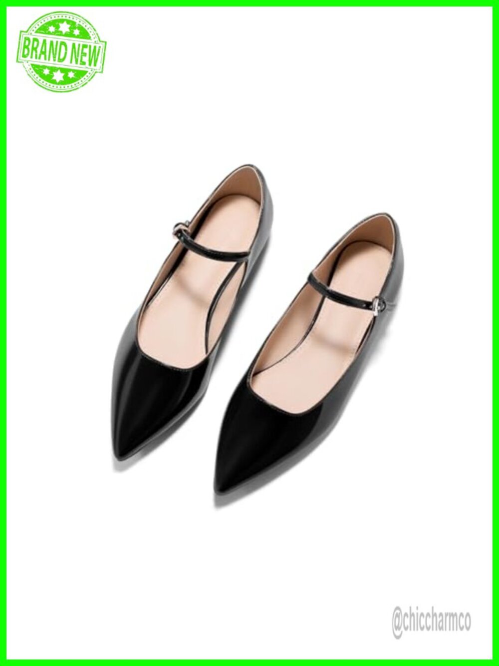 Women's Mary Jane Ballet Flats Closed Pointed Toe Work Shoes